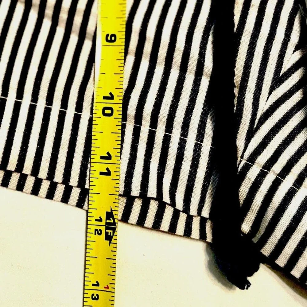 Cynthia Rowley navy + white striped shorts with adjustable waist